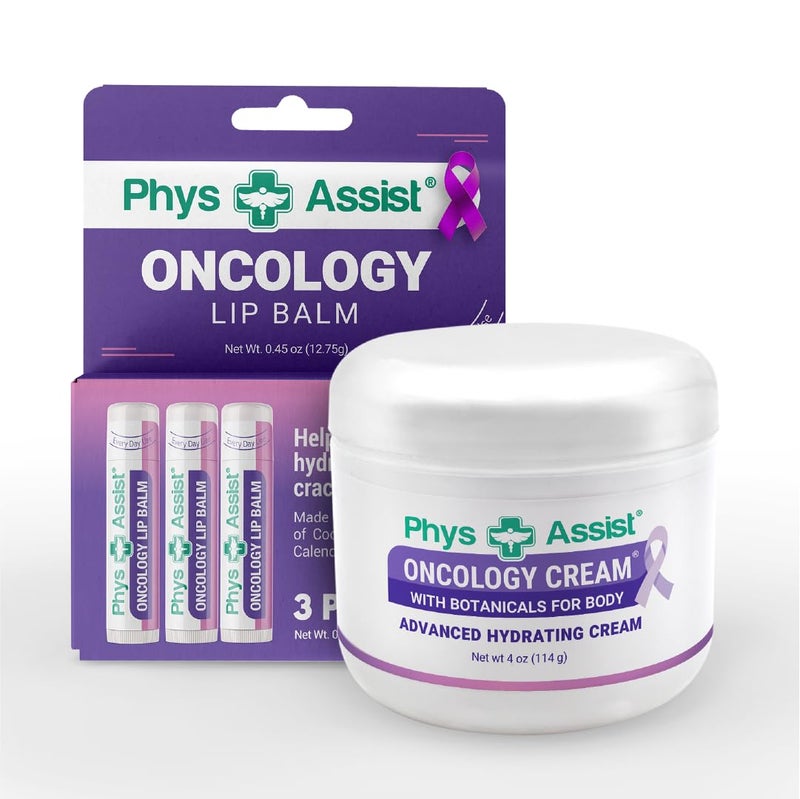 PhysAssist Oncology Cream 4 oz plus 3 Pack Lip Balm. Hydrating to Stressed Skin Undergoing Chemo or Radiation. Skin Therapy. Made with Botanicals. - Image 3